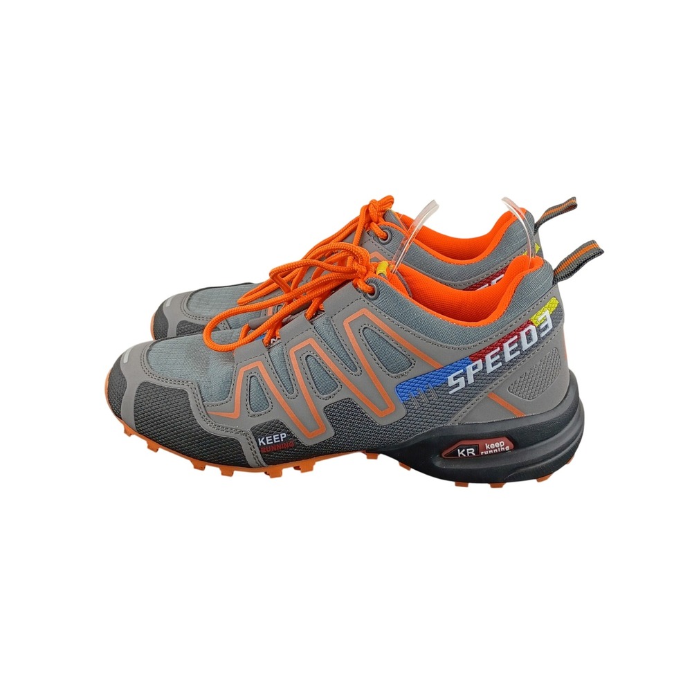 Keep Running Speed 3 Trail Running Shoes Gray Orange Athletic Sneakers Size 40/7